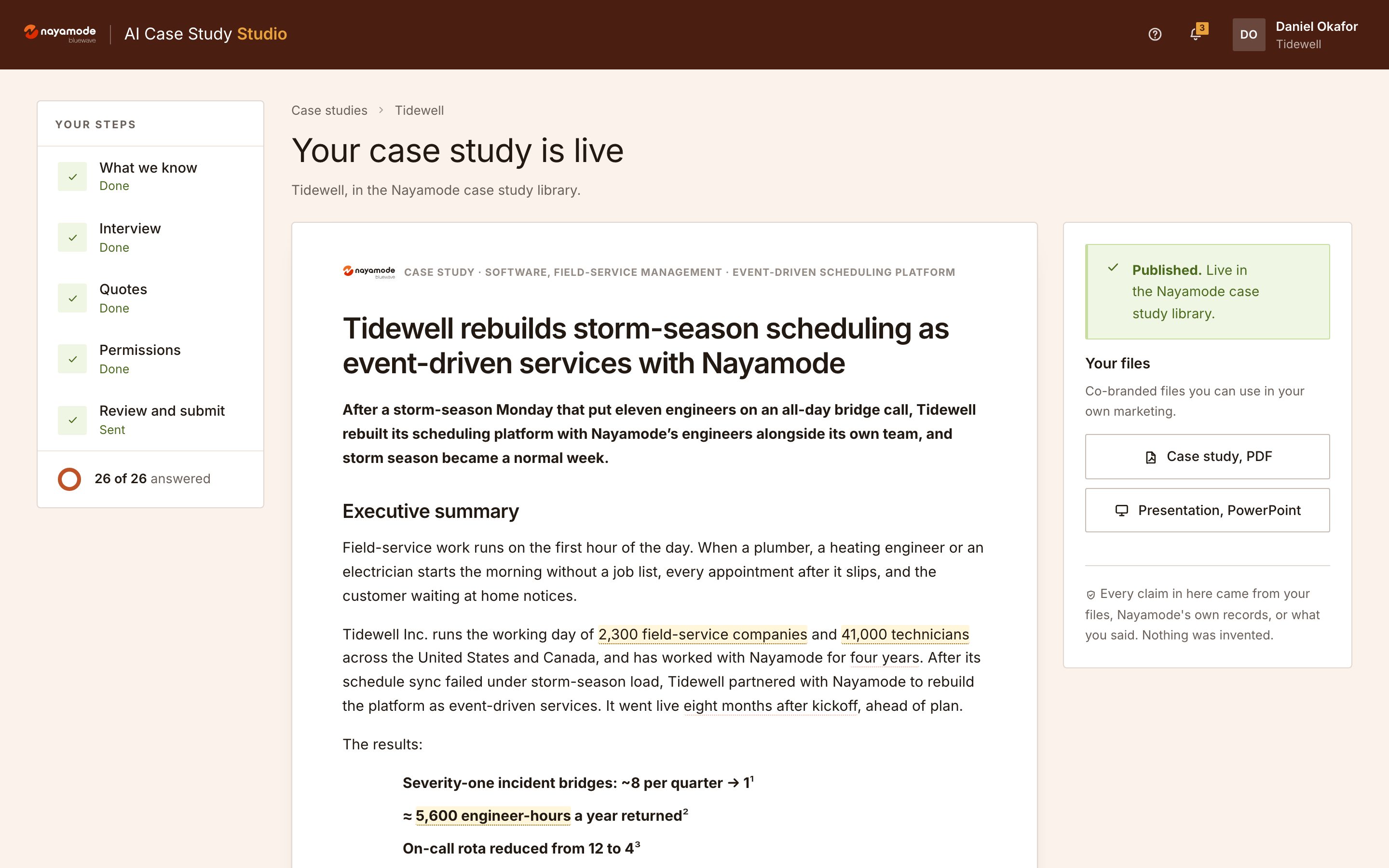 The published case study